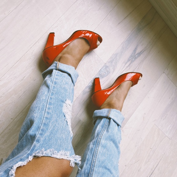 Jimmy Choo Shoes - Authentic Red Orange Jimmy Choo Heels size 39.